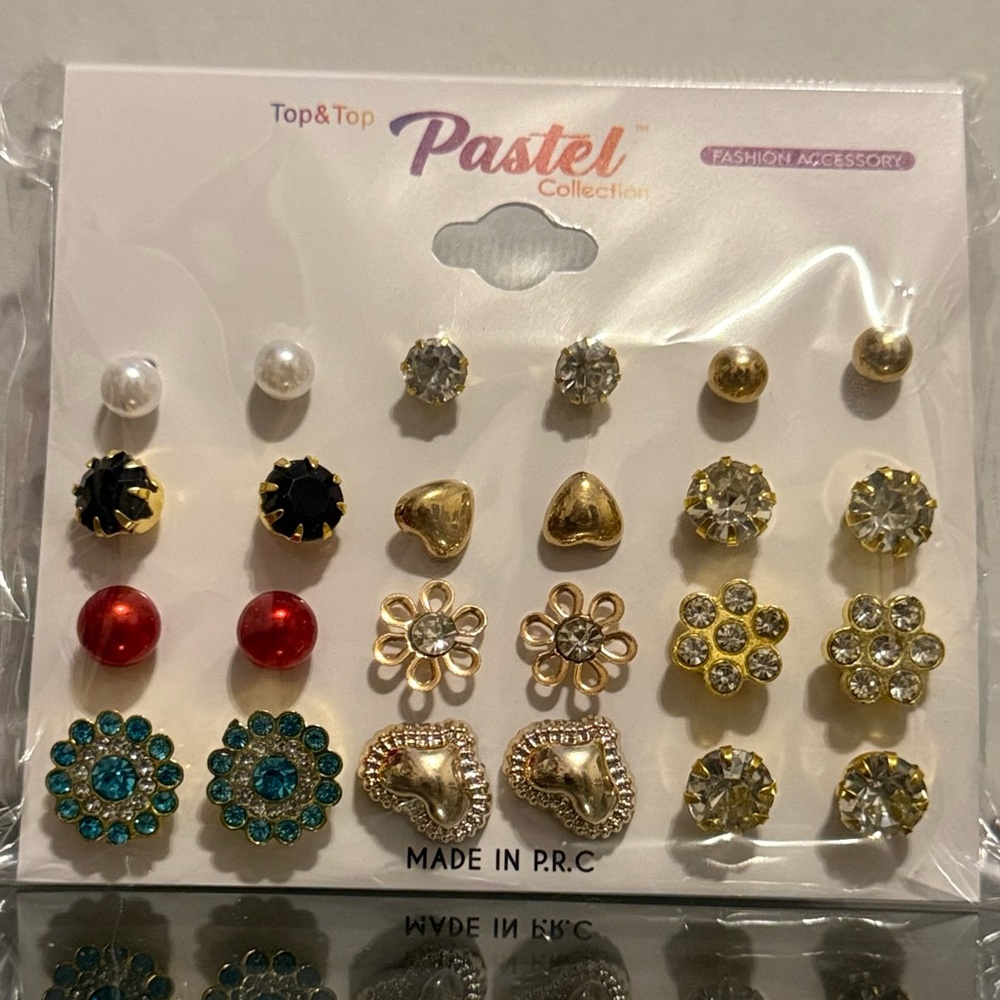 Colorful Stud Earring Set